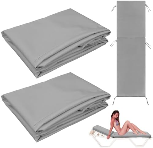 FuWeave 2 Pcs Waterproof Chaise Lounge Cushion Covers