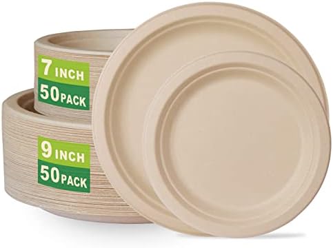 GreenWorks 7 and 9 Heavy-Duty Compostable Plates 100 Count