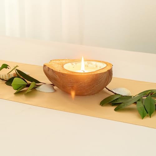 Restaurantware Coconut Shell Candle with Mango Scent