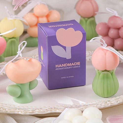 Tulip Flower Shaped Soy Wax Aromatherapy Candle Pink