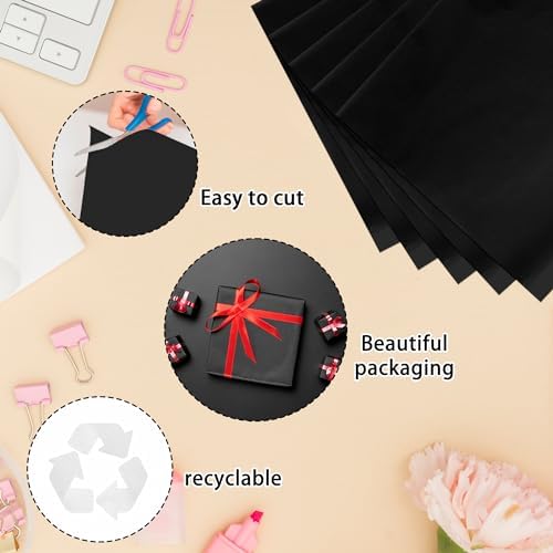 PINWATT 1000 Sheets 20x15 Gift Wrapping Tissue Paper Bulk Black