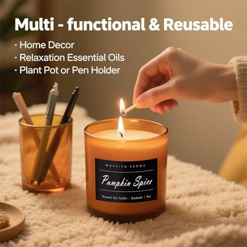 MOASITN Pumpkin Spice Scented Large Candles for Home