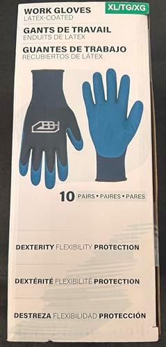 Heavy Duty Latex Coated Gloves 10 Pack XL