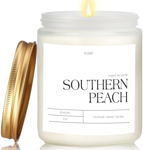 Peach Scented Soy Wax Candles for Home Stress Relief