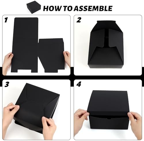 YUEFANBOX Black Gift Boxes 10 Pack 8x8x4 Inches