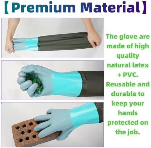 Qilerongrong Extra-Long Waterproof Rubber Gloves