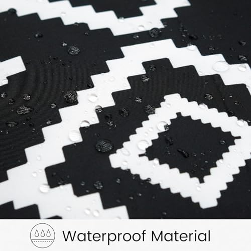 Waterproof Throw Pillow Covers Set of 4 18x18 Black and White