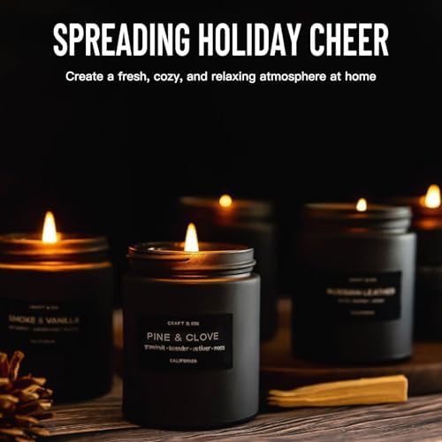 Feibao Men Scented Candle Set - 4 Pack Black Jar Candles