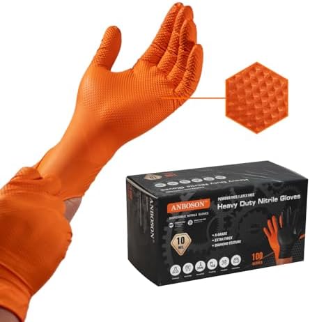 ANBOSON 10 Mil Nitrile Safety Gloves Latex Free