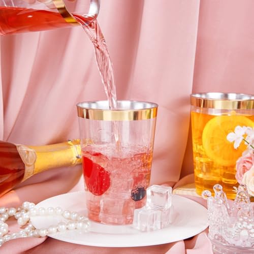 50 Pack 12 Oz Gold Plastic Cups for Parties and Weddings