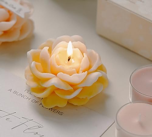Jasmine Flower Shape Scented Candle in Yellow