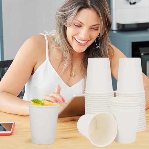 120 Pack 8 Oz Paper Cups for Coffee Juice Tea Parties Travel