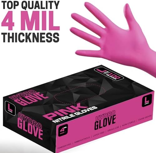 4 Mil Pink Nitrile Gloves Case of 1000 Heavy Duty