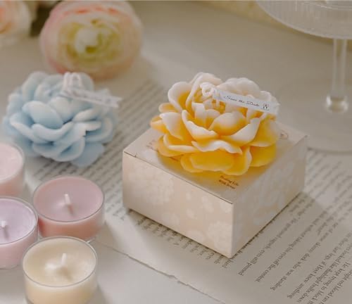 Jasmine Flower Shape Scented Candle in Yellow