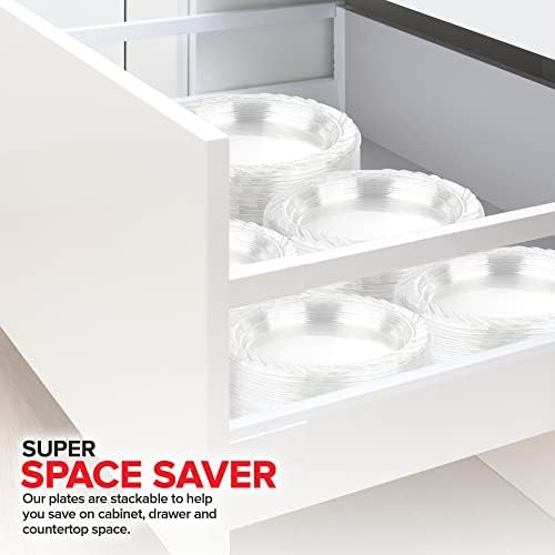 6-inch Clear Plastic Dessert Plates 120 Pack