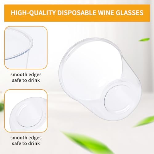 RMERVE 50 Pcs Clear 12oz Disposable Stemless Glasses