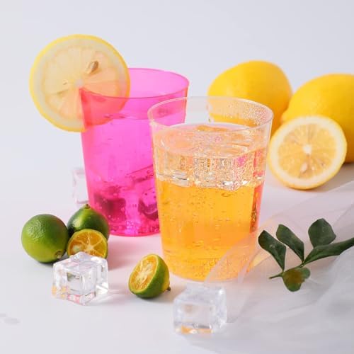 100 Pack 10oz Neon Plastic Cups for Parties