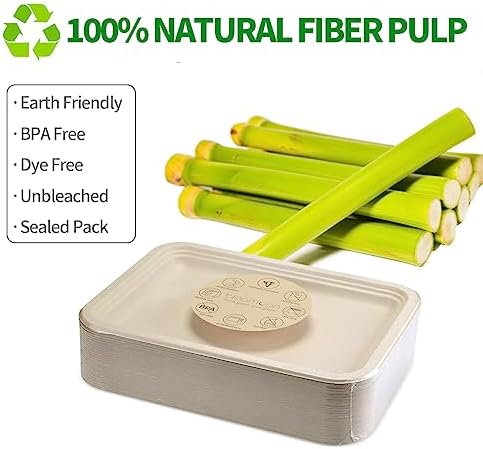 Bloomoon 50 Pack 14 Inch Food Trays Heavy Duty Disposable Plates