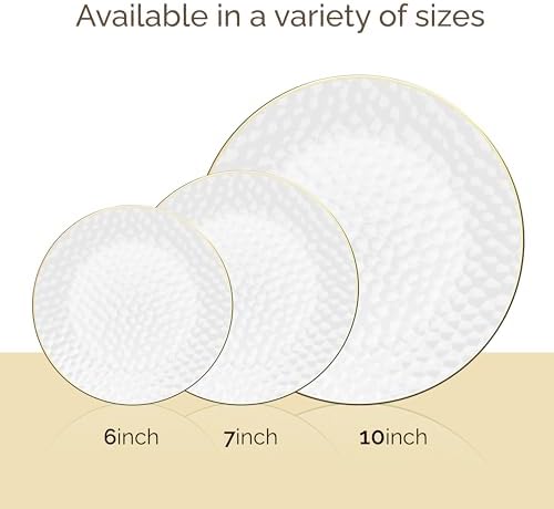 R-kay 100 Pack Clear Plastic Plates with Gold Rim