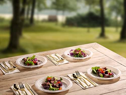 200 Pack White Plastic Dinner Plates 9 Inch