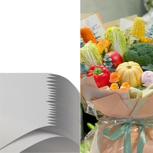 20Pcs Grey Flower Wrapping Paper for DIY Bouquet Packaging Wedding Gifts