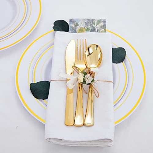 WDF 180 Piece Gold Plastic Cutlery Set