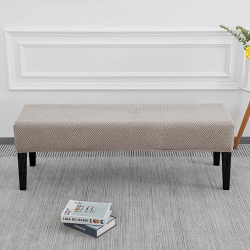 SPRINGRICO Stretch Dining Bench Cover Taupe