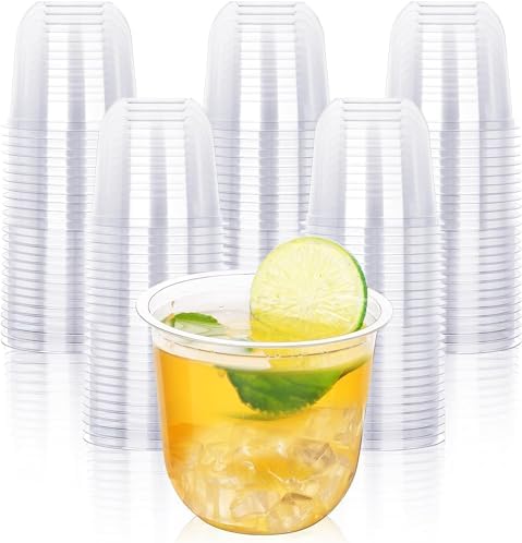 KesaPlan 100 Pcs Disposable 12oz Clear Wine Glasses