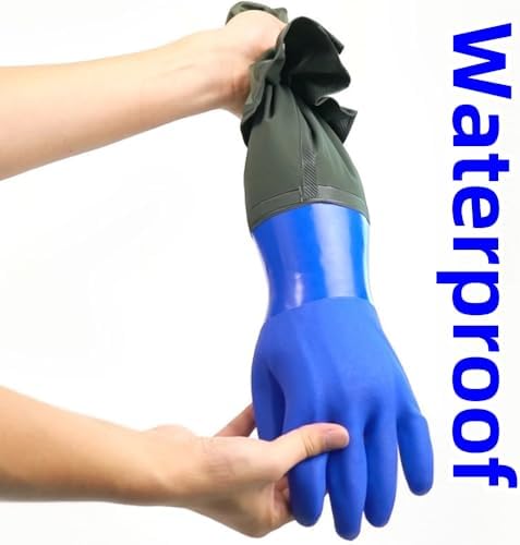 Qilerongrong Long Arm Waterproof Rubber Gloves for Household and Outdoor Use