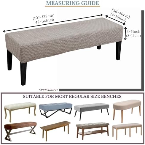 SPRINGRICO Stretch Dining Bench Cover Taupe