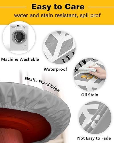 ZOE GARDEN Xmas Snowflake Round Waterproof Table Cover