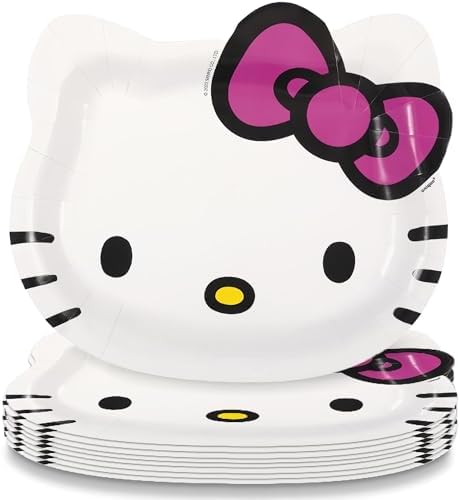 Unique Hello Kitty Shaped Paper Plates - Pack of 8