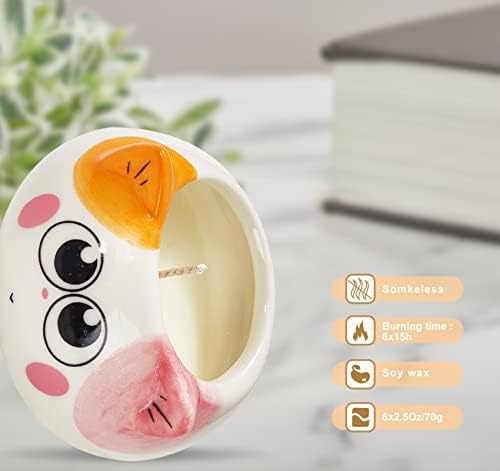 Kinforse Scented Candles 6 Pack Cat-Themed Gifts for Women