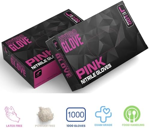4 Mil Pink Nitrile Gloves Case of 1000 Heavy Duty