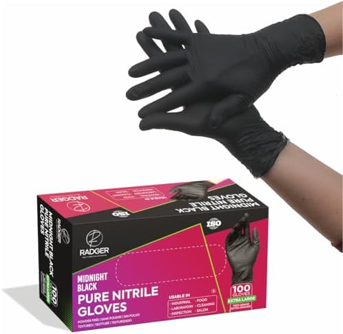 RADGER Premium Black Nitrile Gloves 4 Mil Thick