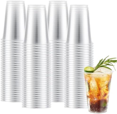 12 oz Clear Plastic Cups 300 Count Disposable Party Bulk