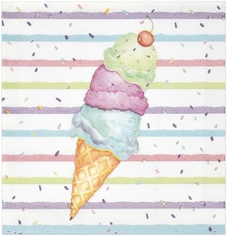 Gift Boutique Ice Cream Cone Napkins for Birthday Parties