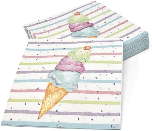 Gift Boutique Ice Cream Cone Napkins for Birthday Parties