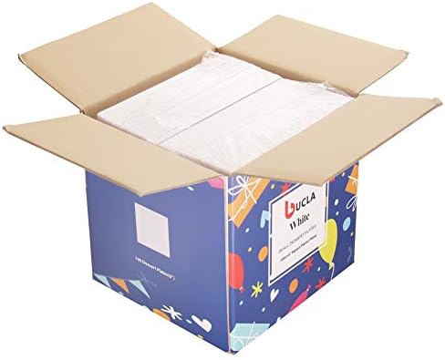 bUCLA 100PCS White Square Plastic Plates 6 Inch