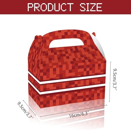 16 Pcs Pixel Theme Gift Box Bags for Birthday Parties