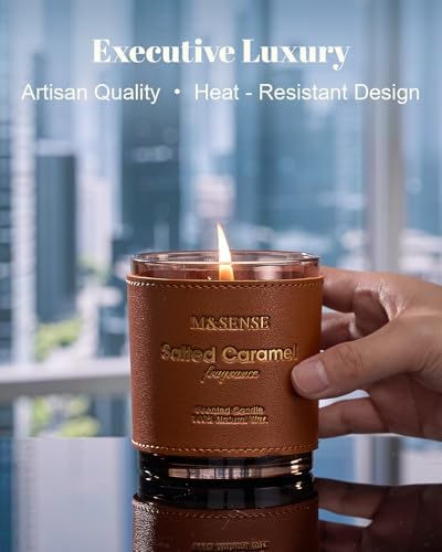 MSENSE Cinnamon Tobacco Scented Candle 10oz 42-Hour Burn