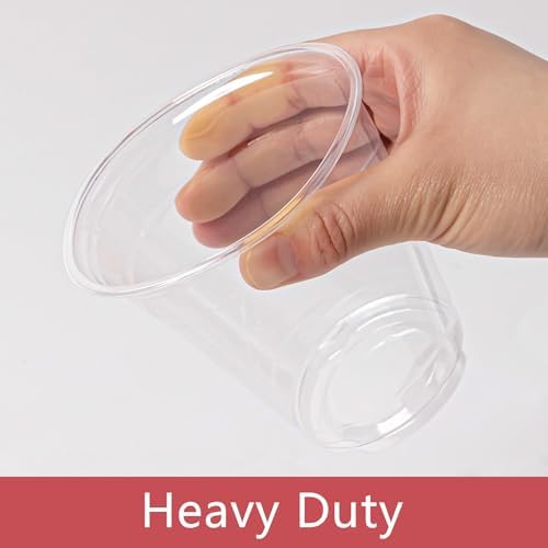 Lullaby 200 Pack 12oz Clear Plastic Cups with Lids