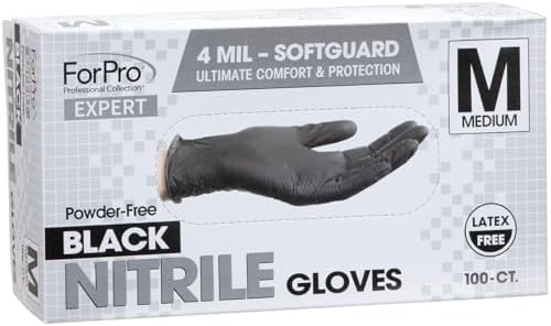 ForPro Expert SoftGuard Disposable Nitrile Gloves 4 Mil Medium 100 Count