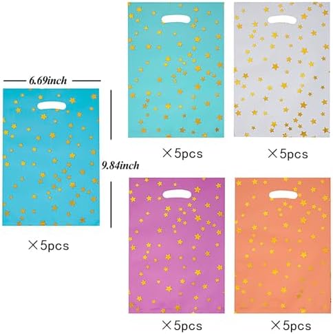 25pcs Star Pattern Gift Bags for Kids Birthday Party