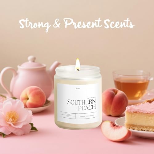 Peach Scented Soy Wax Candles for Home Stress Relief