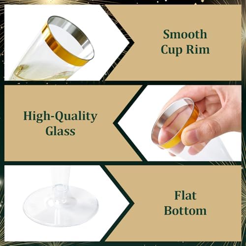 FOCUSLINE 50 Pack Plastic Champagne Flutes