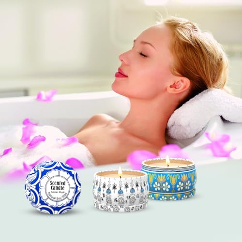 HILAYUN Scented Candles Gift Set 3-Pack Soy Wax Candles