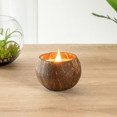 Restaurantware Coconut Shell Candle Vanilla Scented