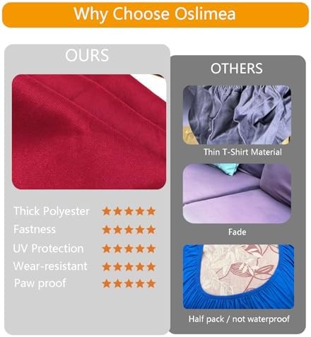 Oslimea 4Pack 24x24x4 Inch Outdoor Cushion Covers Red