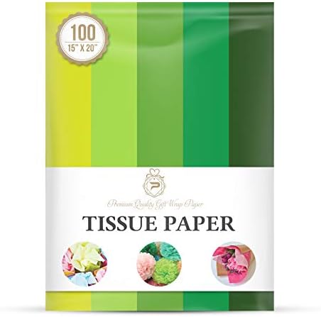 Green St Patricks Day Tissue Paper for Wrapping 100 Sheets 15x20